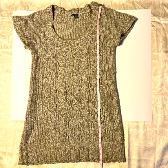 L Long Sweater or Mini Dress Short Sleeves Wool - Picture 8 of 10